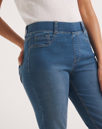 Simply Be Bella Mid Blue Pull On Slim Leg Jeggings