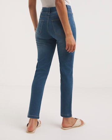 Simply Be Bella Mid Blue Pull On Slim Leg Jeggings