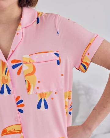 Chelsea Peers Short Sleeve Revere And Short Set, Modal Lenzing