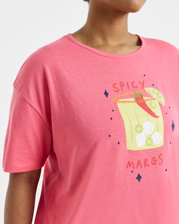 Simply Be Value Pyjama Short Set Cocktail Print