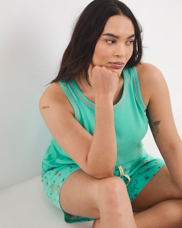 Simply Be (2 Pack) Ribbed Vest Pyjama Short Sets