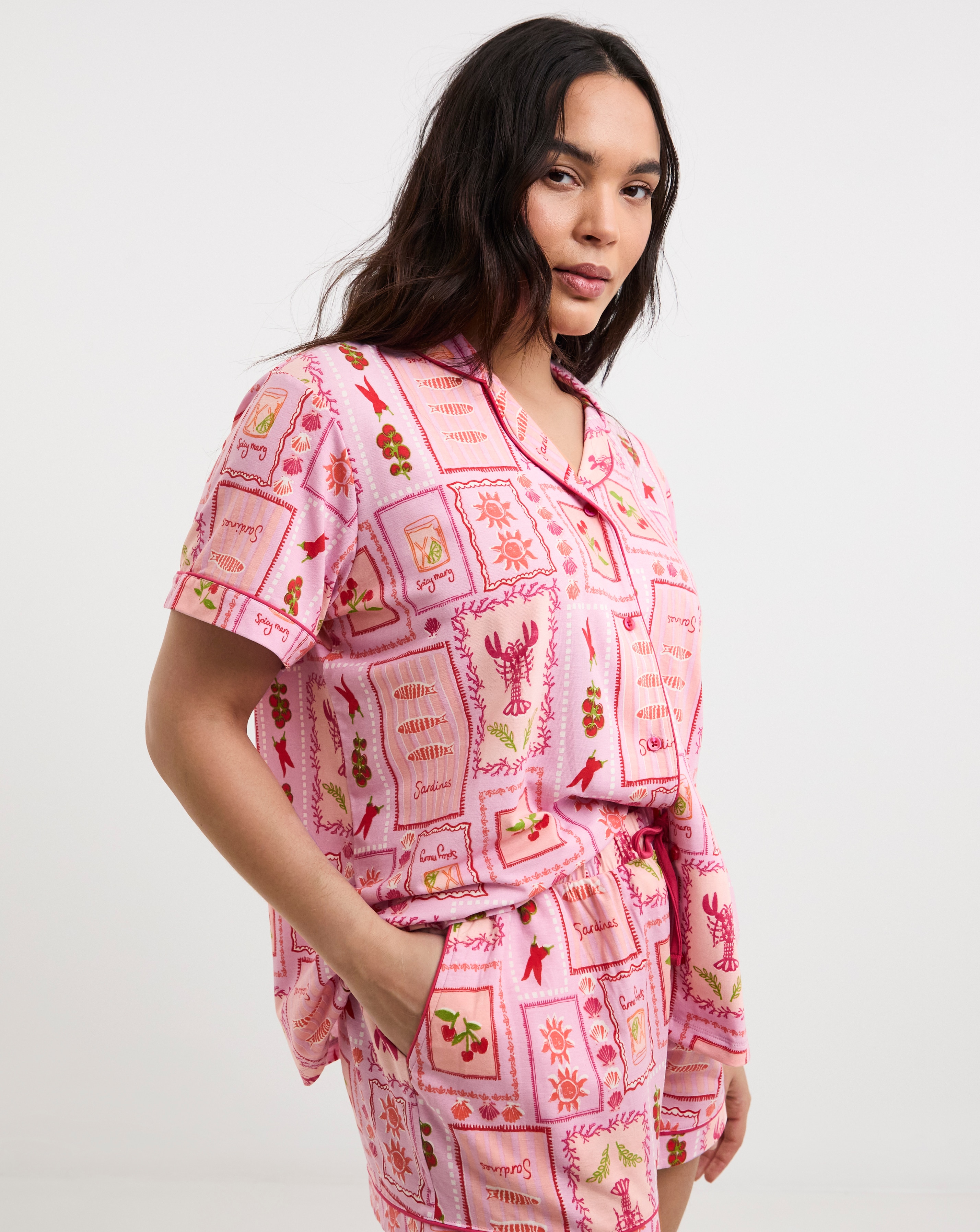 New In - Simply Be Shortie Printed Revere Set
