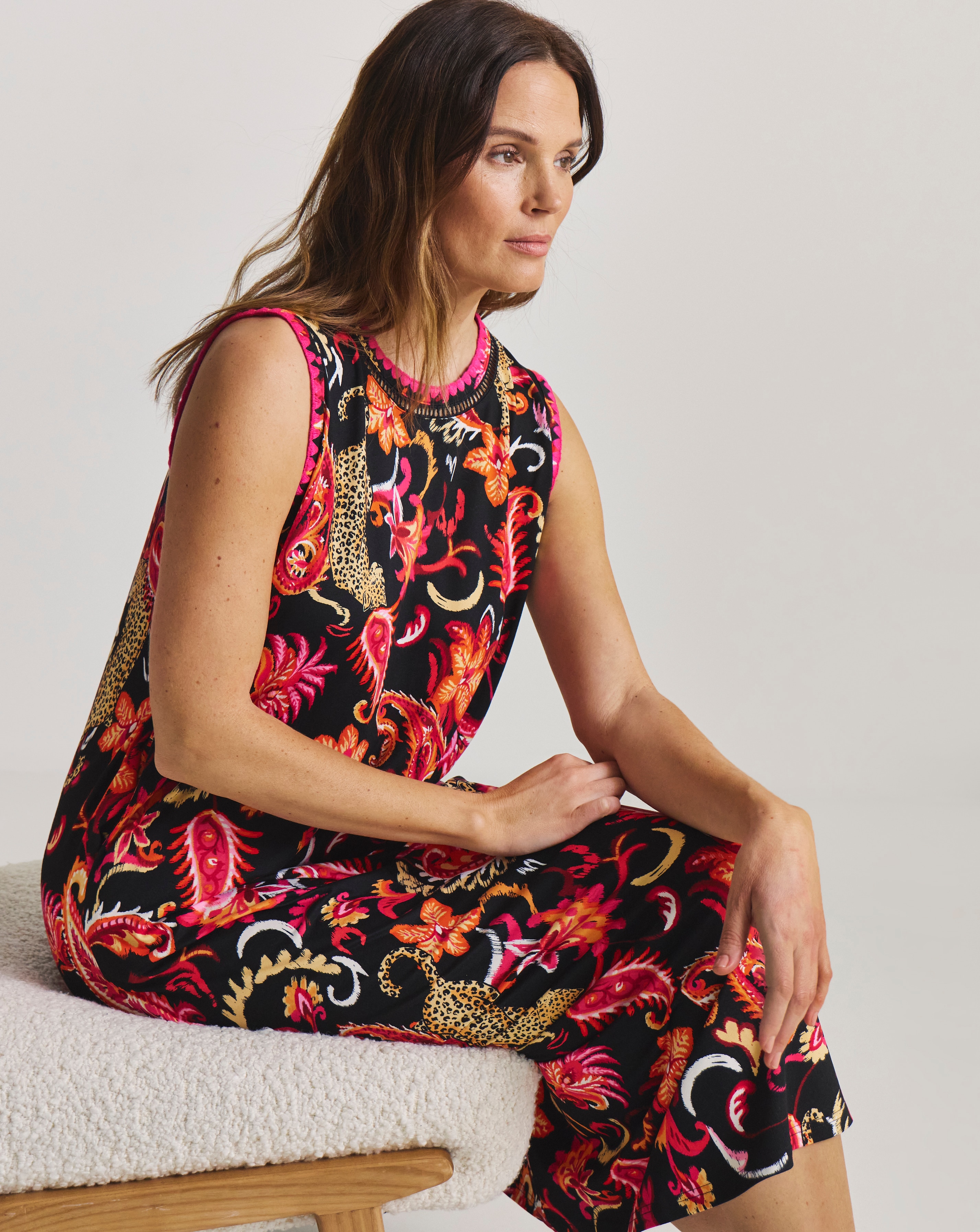 New In - Figleaves Blanket Stitch Leopard Nightie