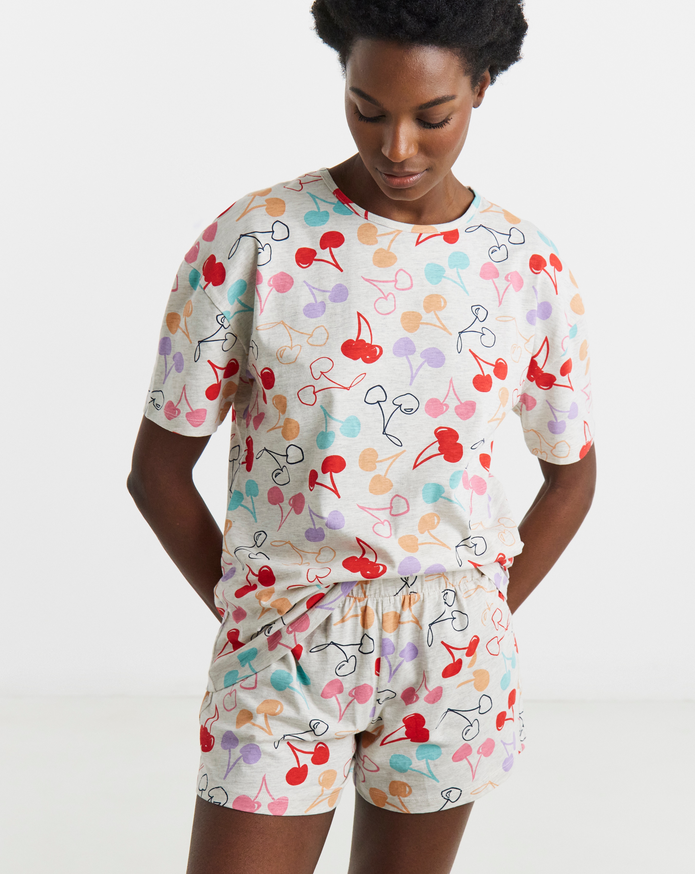 New In - Simply Be Cherry Shortie Set
