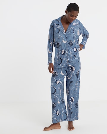 Pretty Secrets Celestial Button Through Plisse Pyjama Set