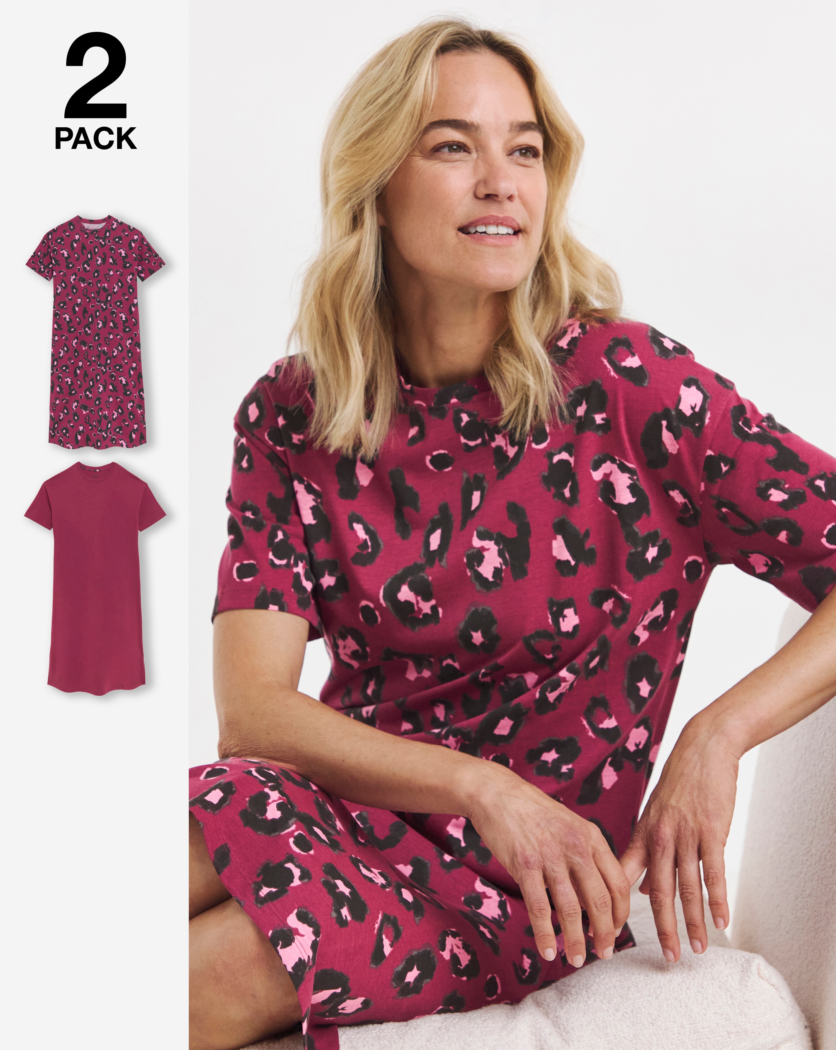 New In - Value 2 Pack Leopard Nighties