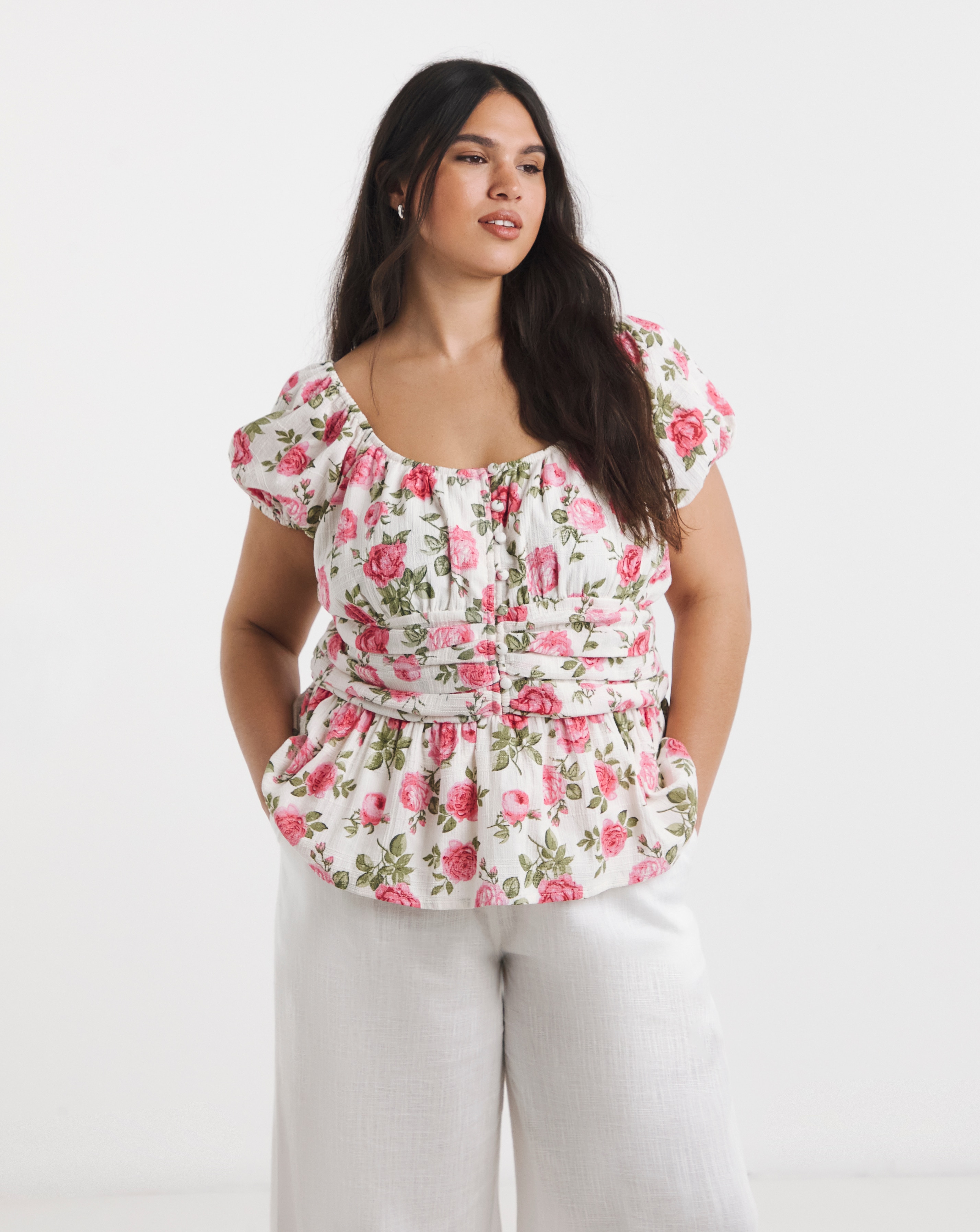 Rose Print Blouse