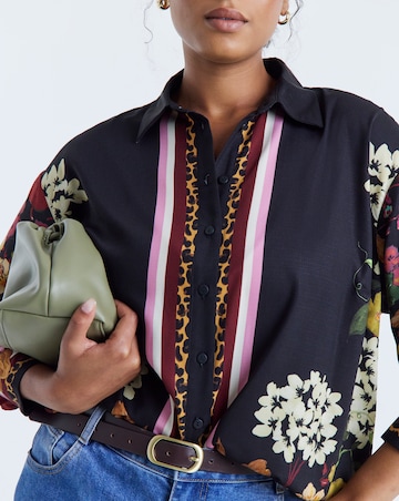 Simply Be Floral Print Placement Shirt