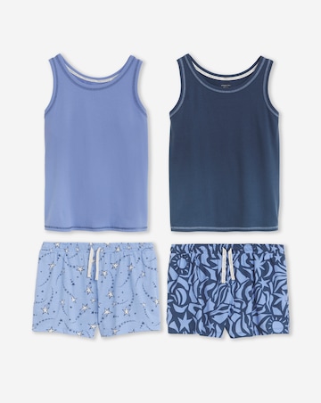 Simply Be (2 Pack) Vest Ribbed Pyjama Shortie Sets