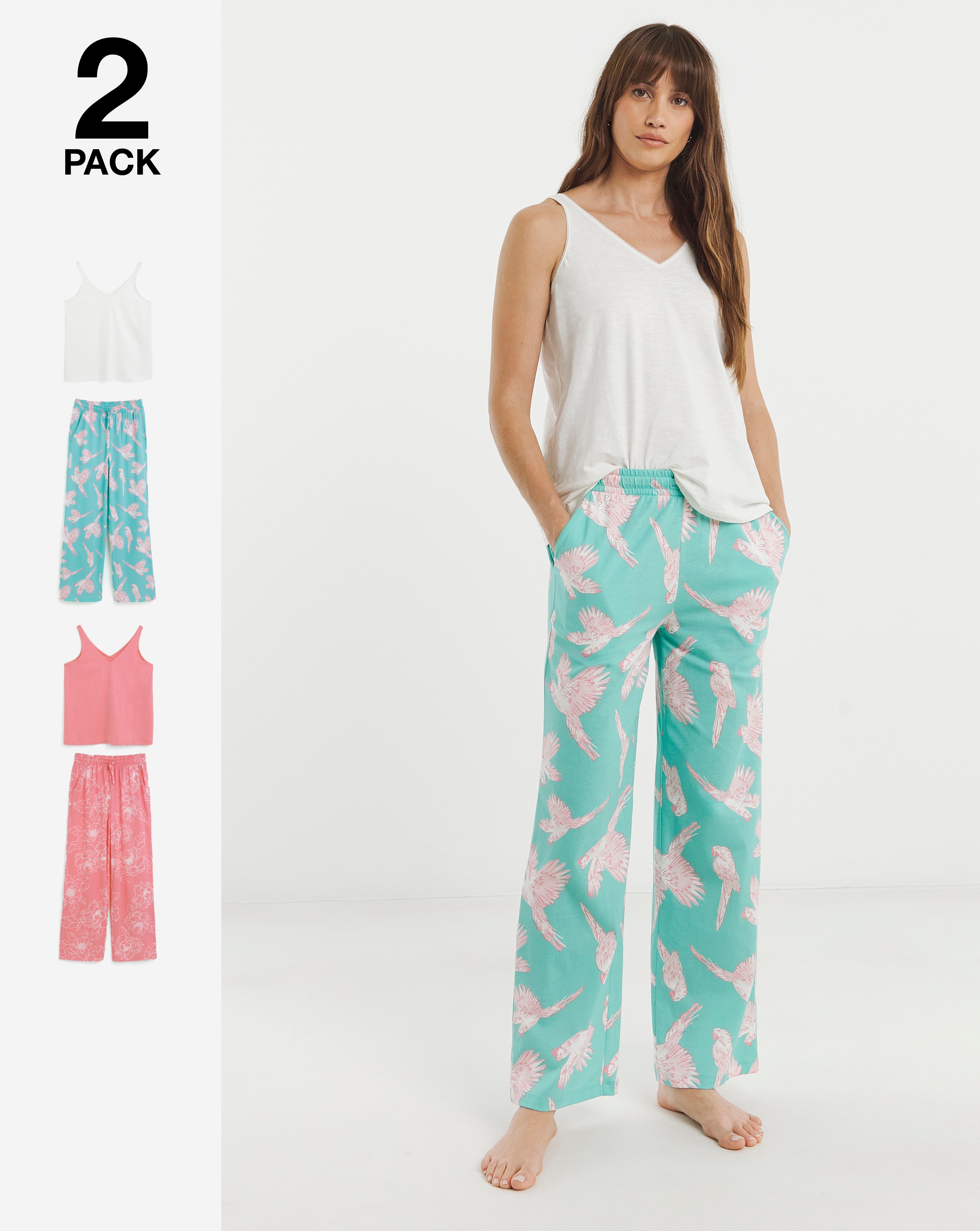 JD Williams 2 Pack Cotton PJ Set