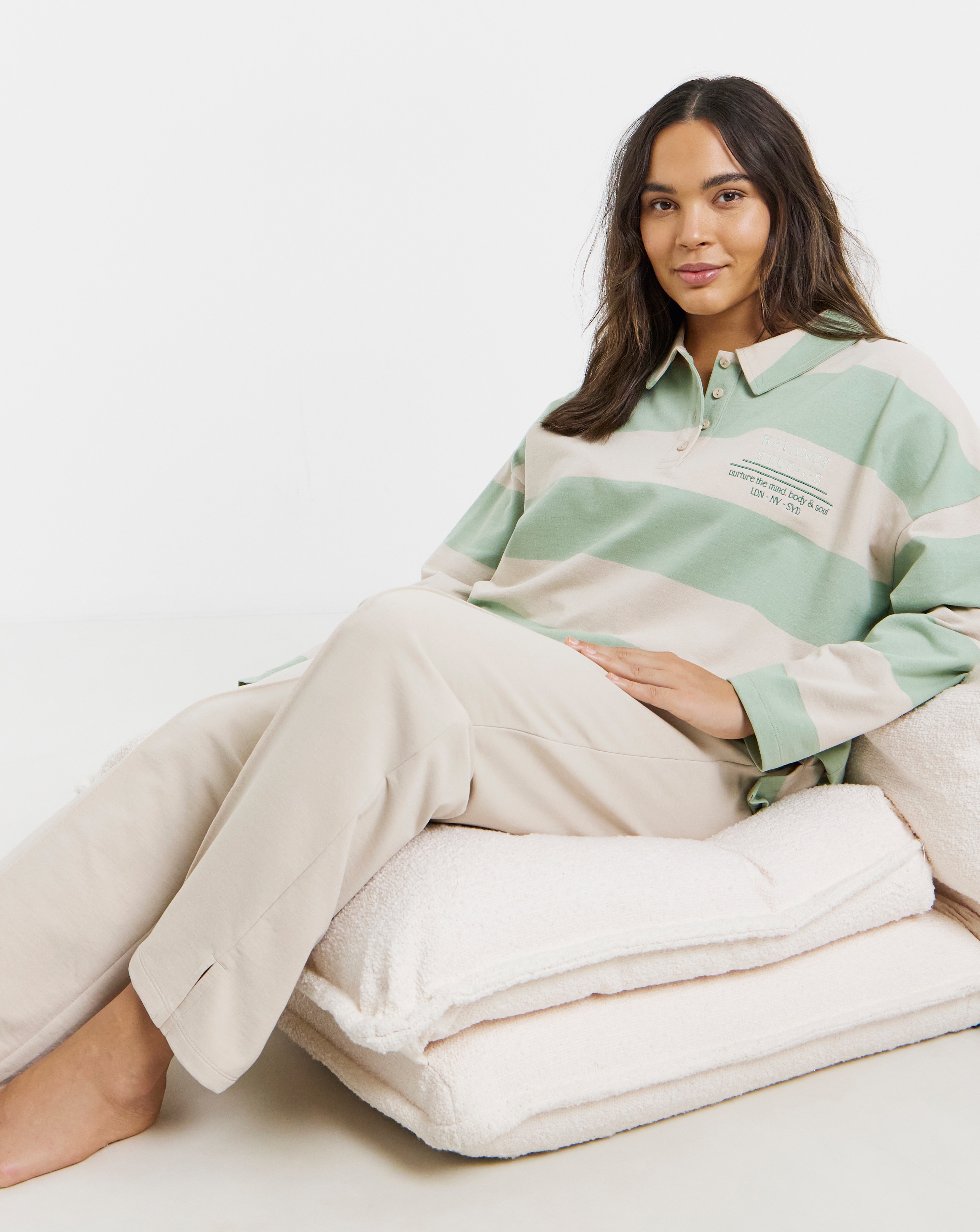 New In - Rugby Top & Wide Leg Jogger Lounge Set