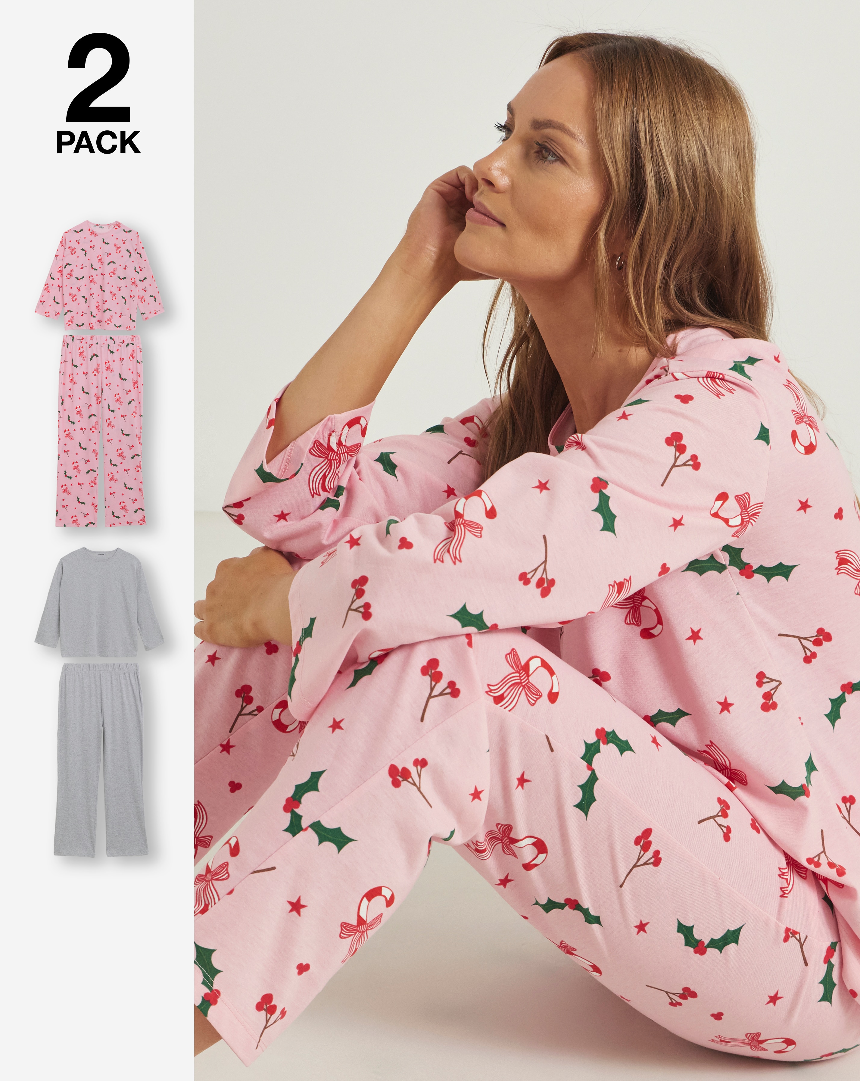 (2 Pack) Value Mistletoe PJ Sets
