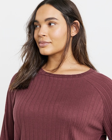 Figleaves Supersoft Rib Lounge Set Burgundy