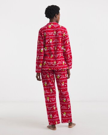 Grinch Christmas Button Through Cotton Pyjama Set