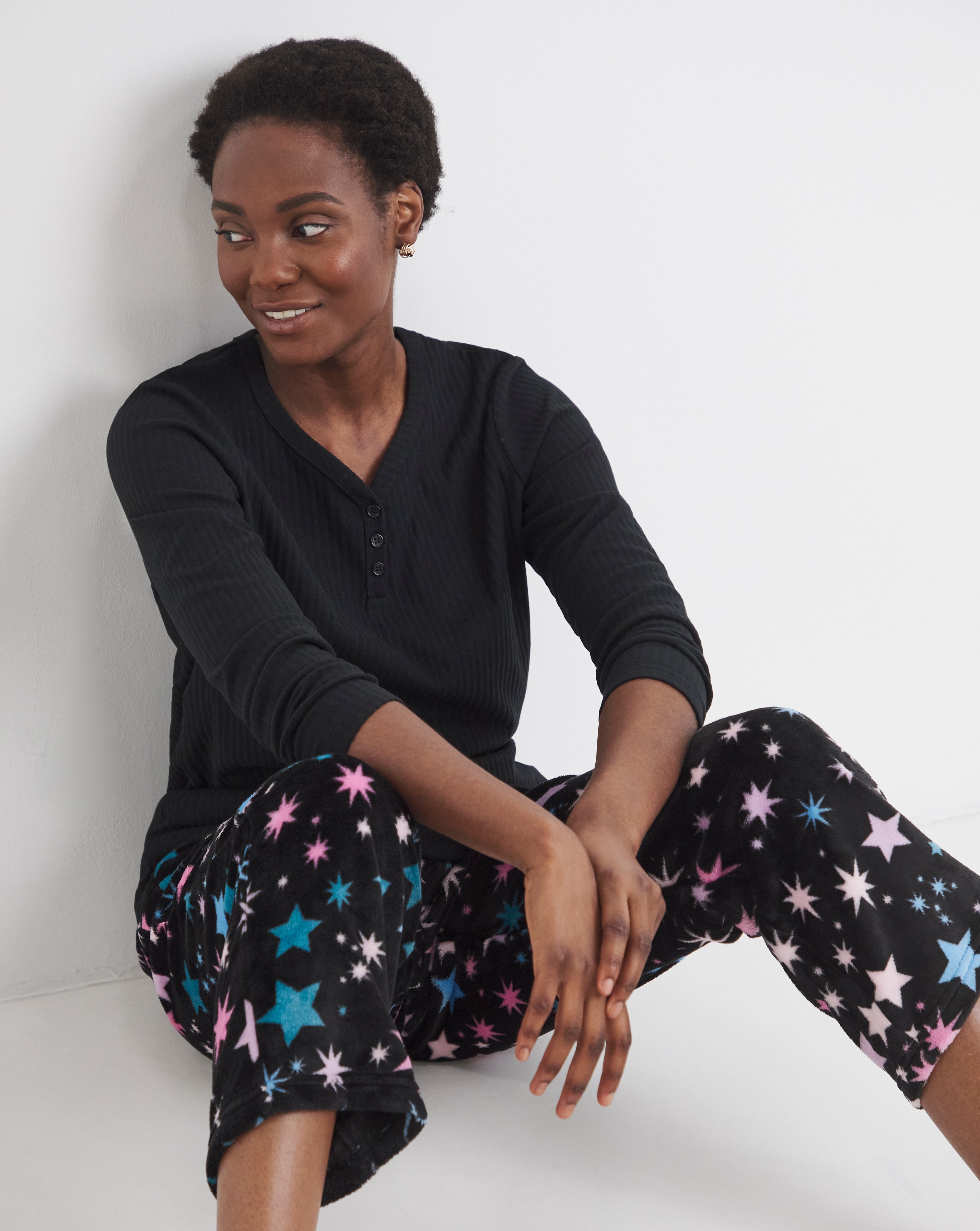 Pretty Secrets Fleece Henley PJ Set