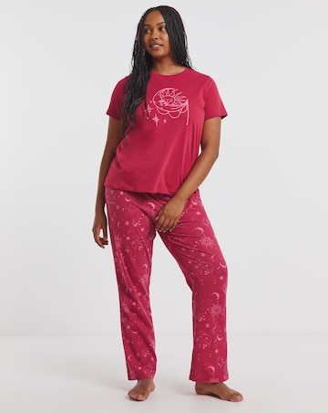 Simply Be Value Pyjama Set Celestial Burgundy