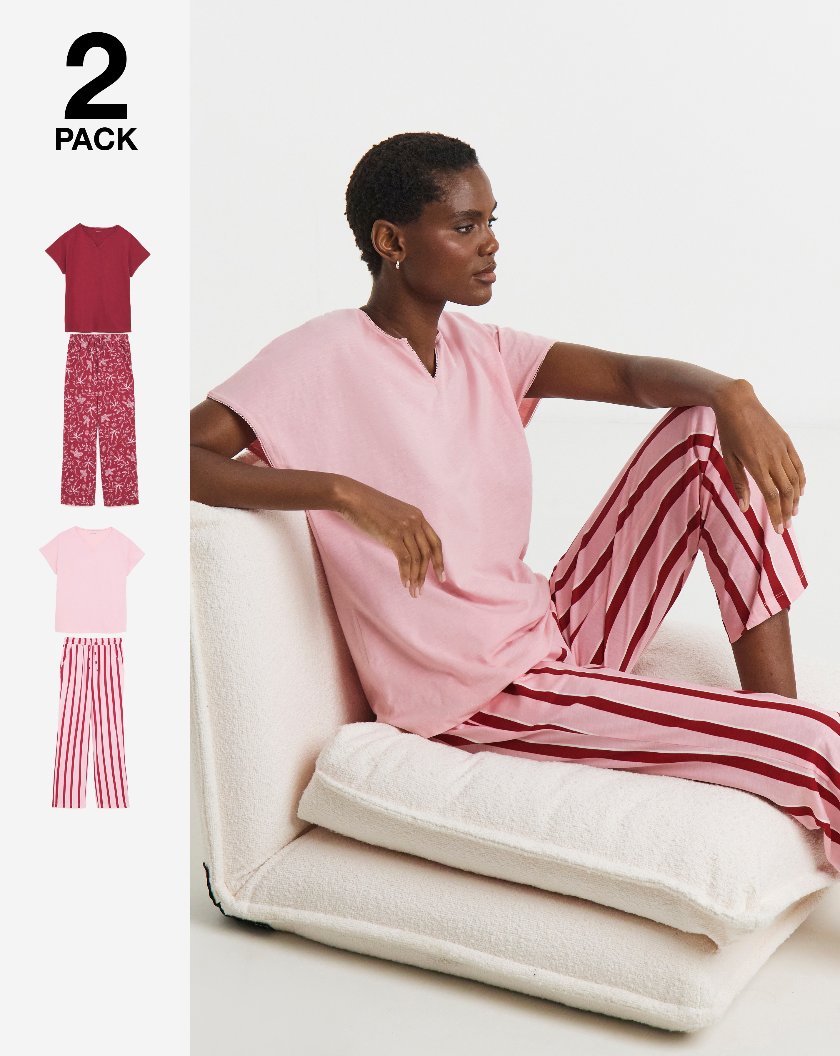 JD Williams 2 Pack Cotton PJ Set