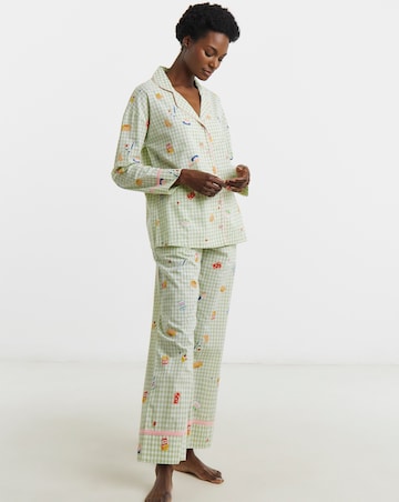 Simply Be Gingham Breakfast Print Pyjama Set