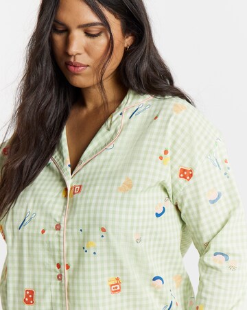 Simply Be Gingham Breakfast Print Pyjama Set