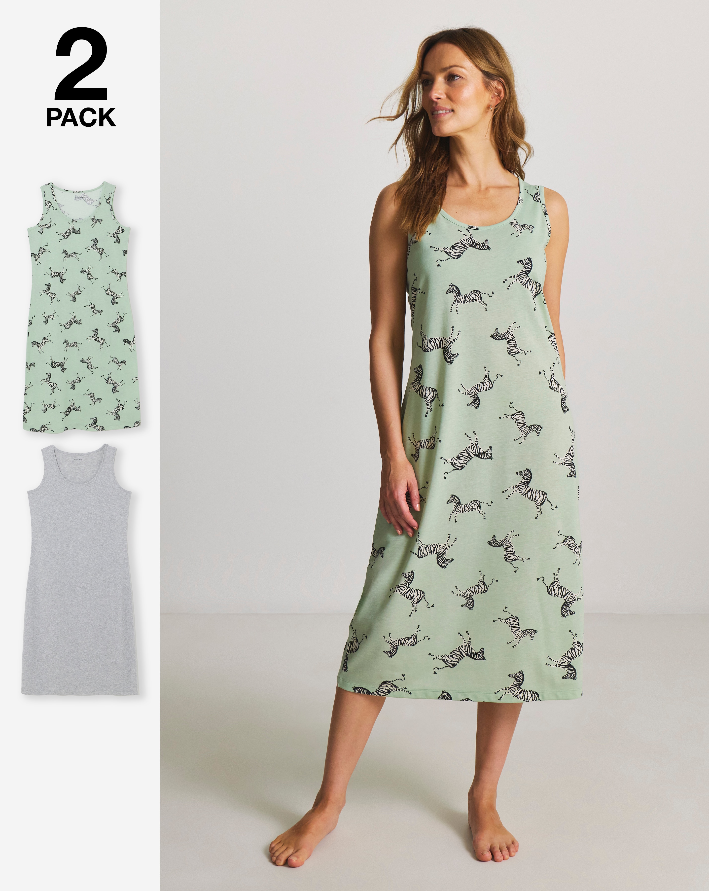 JD Williams 2 Pack Value Zebra Nighties