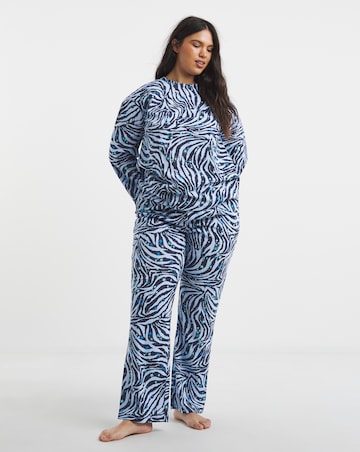 Simply Be Value Long Sleeve Pyjama Set Zebra Print