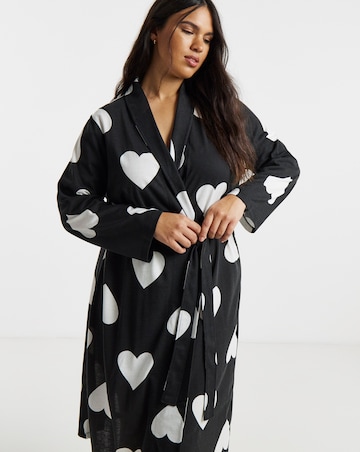 Simply Be Heart Print Dressing Gown
