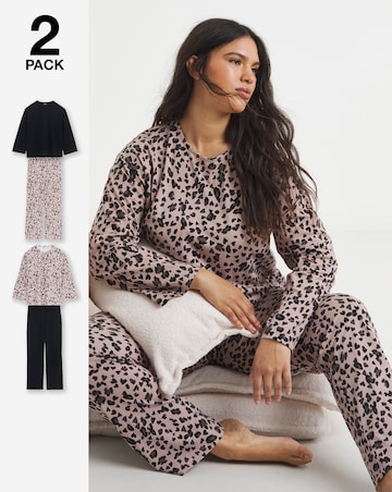 Simply Be (2 Pack) Value Leopard Pyjama Sets