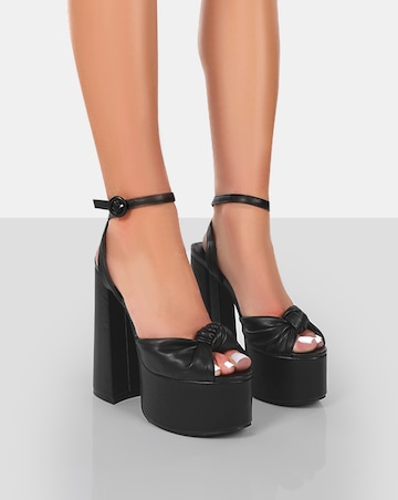 Public Desire Knot On Wide Fit Platform Sandals
