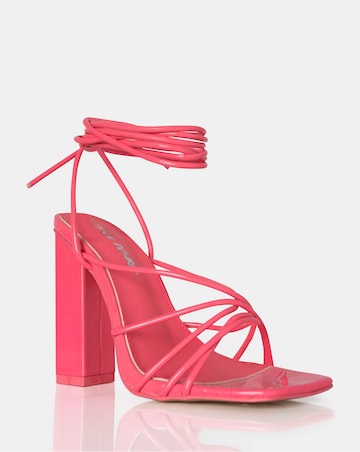 Public Desire Nyla Wide Fit Lace Up Block Heeled Sandals