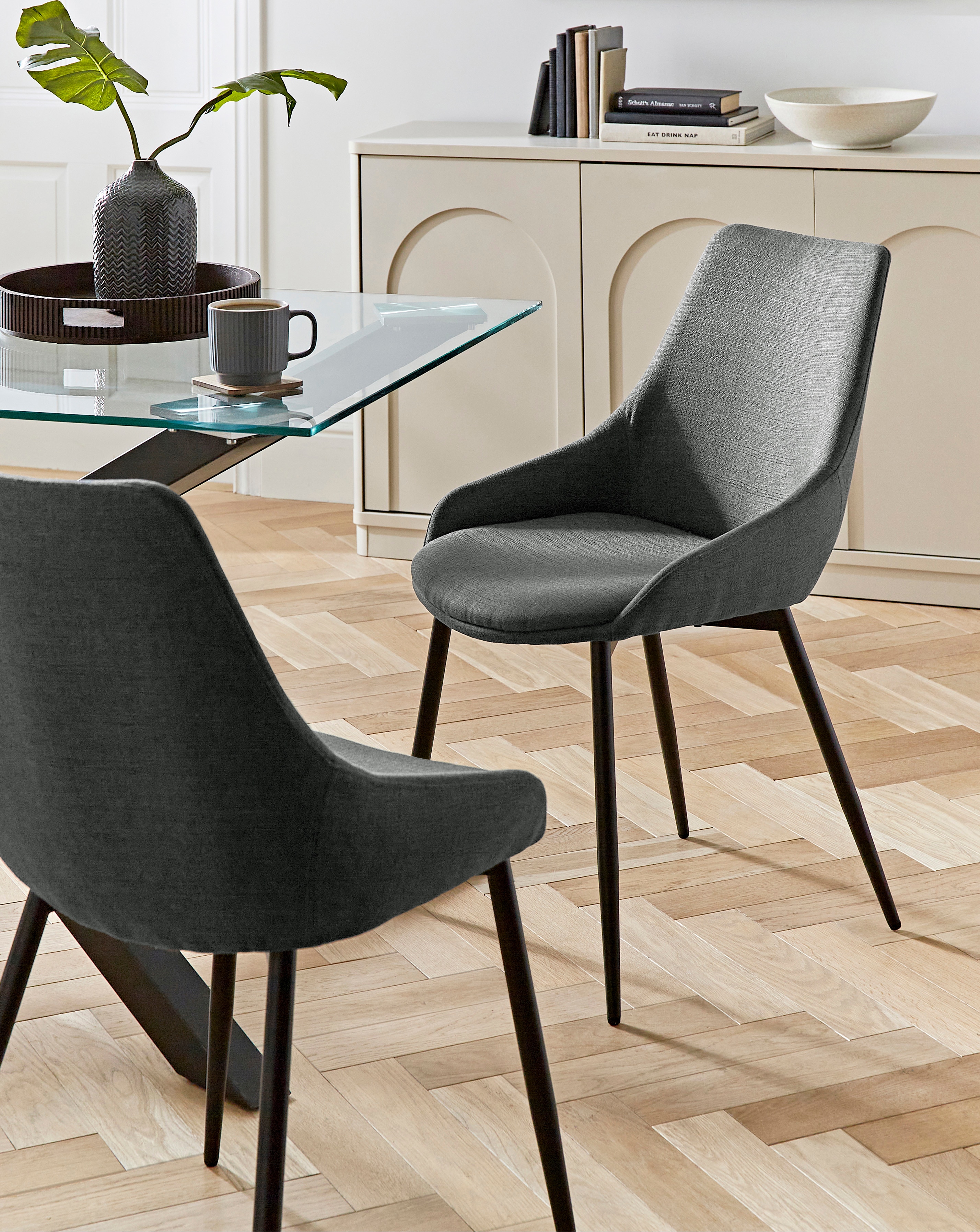 Etta Fabric Pair of Dining Chairs