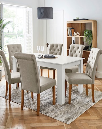 Dakota Dining Table with 6 Ava Chairs