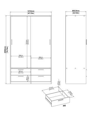 Hawes Double Wardrobe