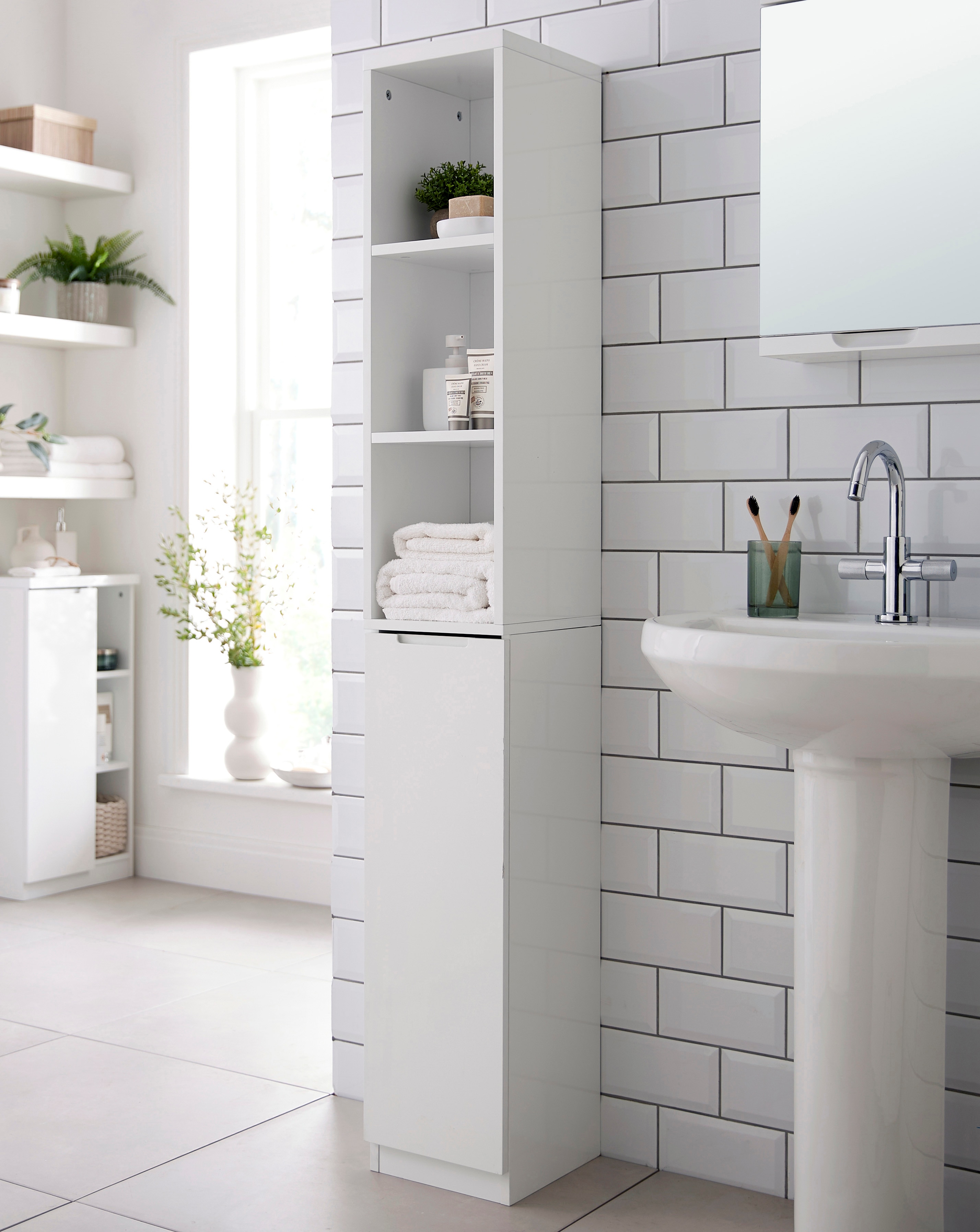 Hopton High Gloss Tall Cupboard