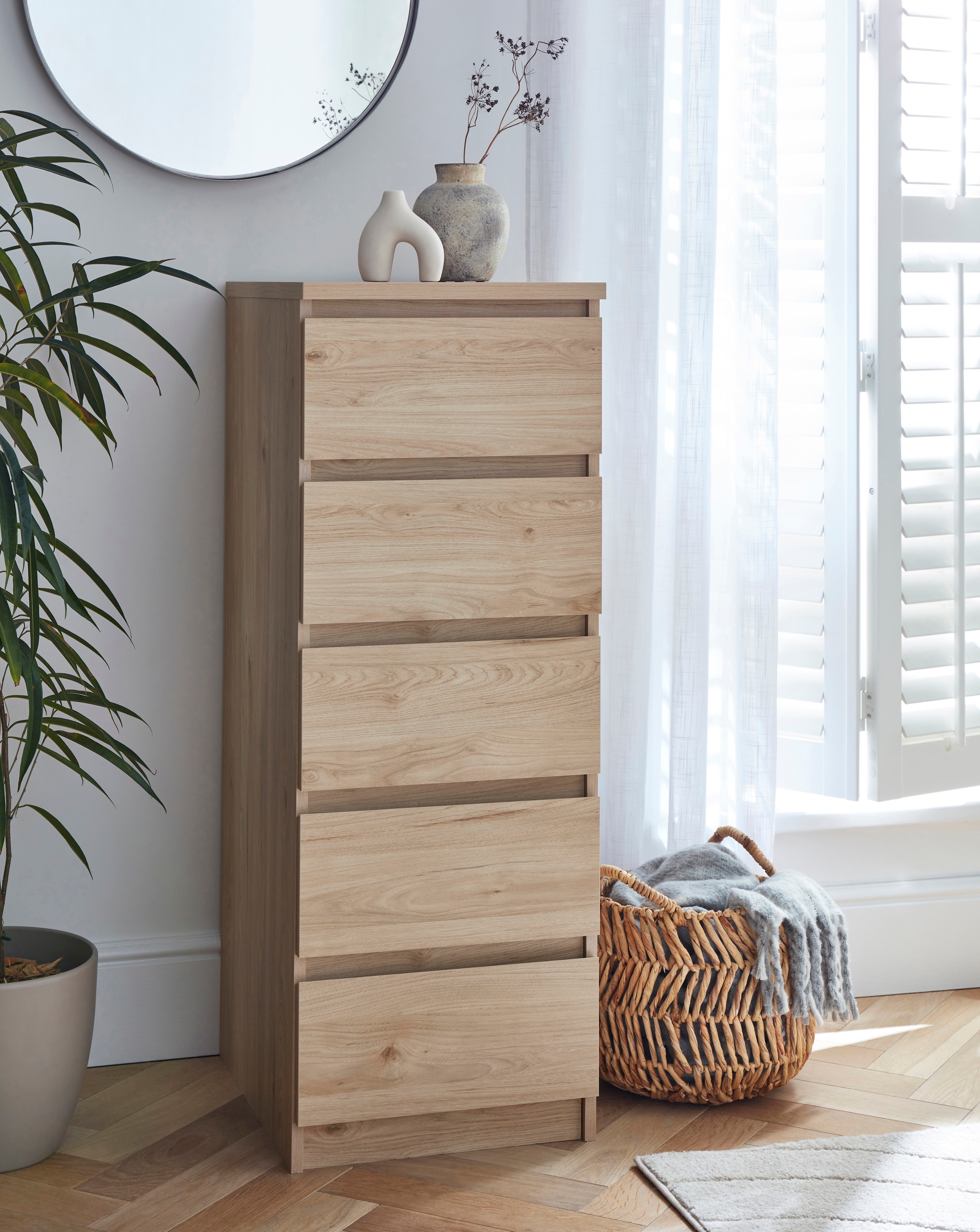 Clayton 5 Drawer Tallboy