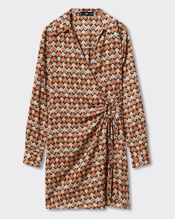Mango Print Wrap Dress