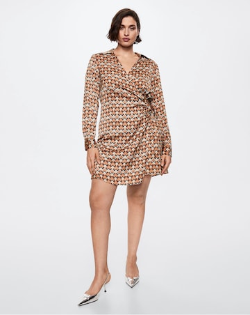 Mango Print Wrap Dress