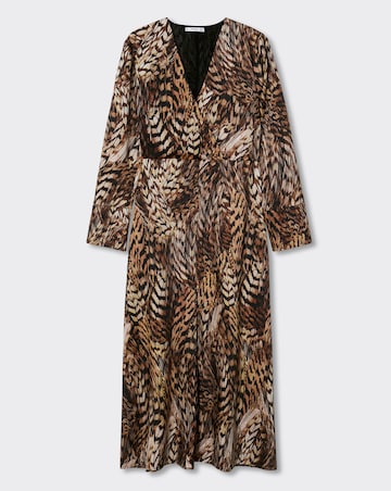 Mango Pluma Animal Print Fluid Dress
