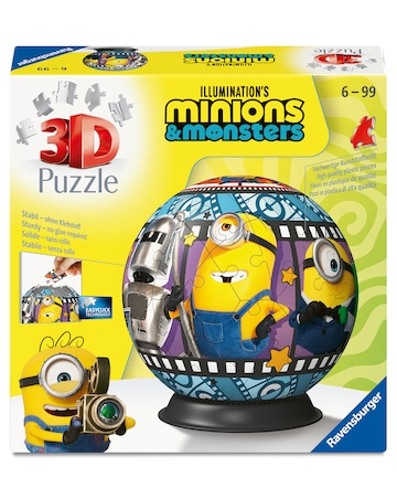 Minions 3 3D Puzzle Ball, 72pc