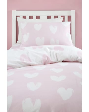 Catherine Lansfield Brushed Cotton Hearts Duvet Cover Set