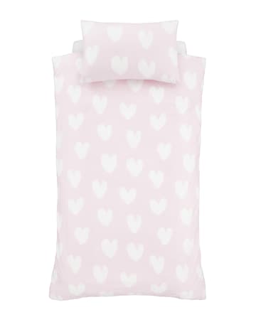Catherine Lansfield Brushed Cotton Hearts Duvet Cover Set