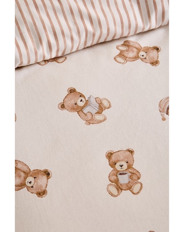 Catherine Lansfield Brushed Cotton Teddy Bear Reversible Duvet Cover Set