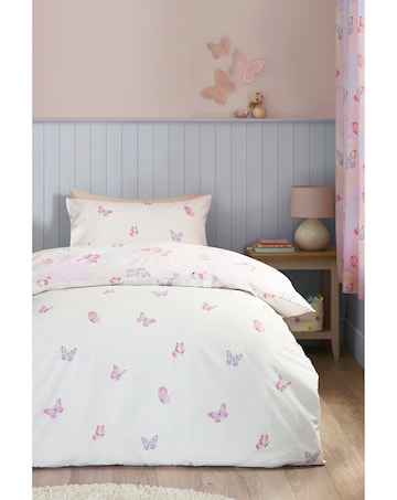 Catherine Lansfield Ombre Butterflies Reversible Duvet Cover Set