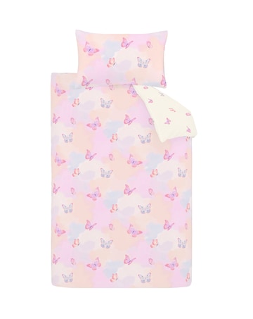 Catherine Lansfield Ombre Butterflies Reversible Duvet Cover Set