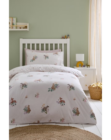 Catherine Lansfield Brushed Cotton Forest Friends Reversible Duvet Cover Set