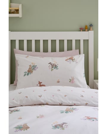 Catherine Lansfield Brushed Cotton Forest Friends Reversible Duvet Cover Set