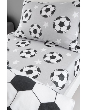 Catherine Lansfield Brushed Cotton Football Stars Fitted Sheet