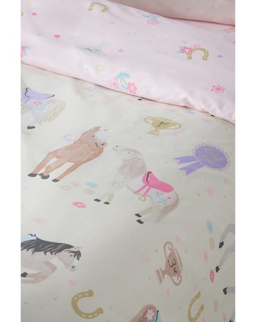Catherine Lansfield Happy Horses Reversible Duvet Cover Set