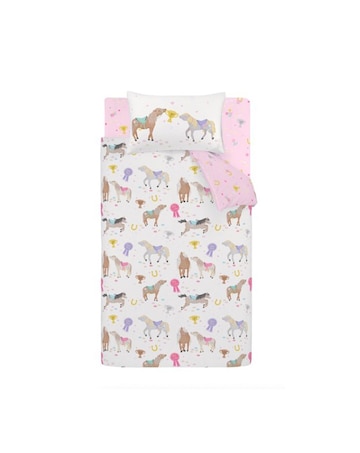 Catherine Lansfield Happy Horses Reversible Duvet Cover Set