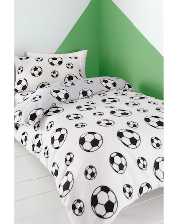 Catherine Lansfield Football Fleece Reversible Duvet Cover Set