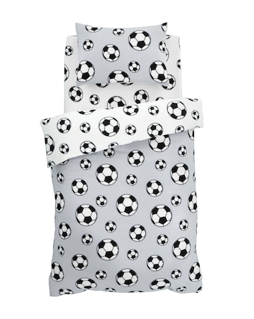 Catherine Lansfield Football Fleece Reversible Duvet Cover Set